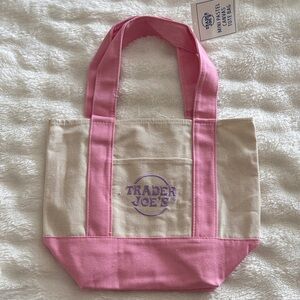 Trader Joe's Pink & Cream Mini Tote